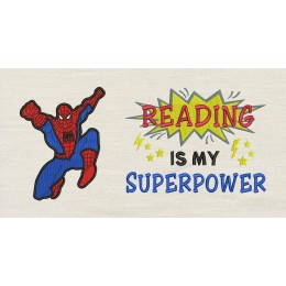 Spiderman embroidery with Reading is My Superpower