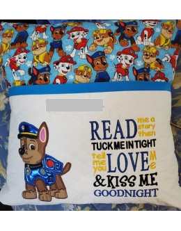 Chase Paw Patrol with Read me a story reading pillow