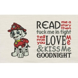 Marshal dog with Read me a story reading pillow