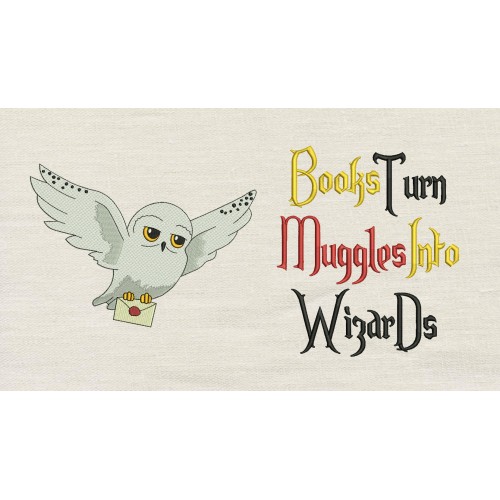 Owl Hedwig With Books Turn Reading Pillow