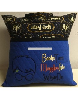 Harry Potter With Books Turn Reading Pillow