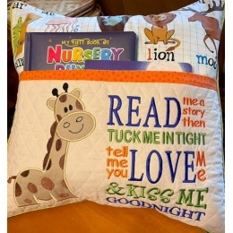 Giraffe read me a story reading pillow