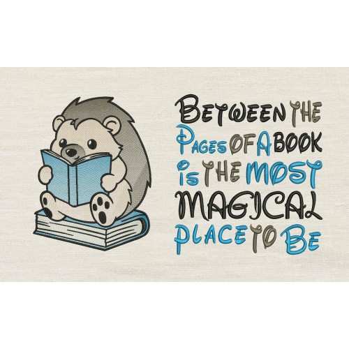 Hedgehog read with Between the Pages Reading Pillow