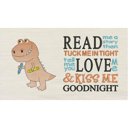 Dinosaur with pens Read me a story Reading Pillow