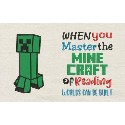 Minecraft Creeper with When You Master Reading Pillow