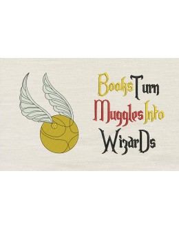 Golden Snitch With Books Turn Reading Pillow