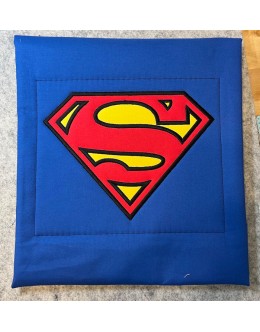 Superman logo applique embroidery design