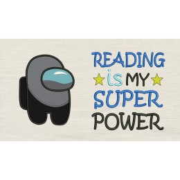 Among Applique Reading is My Superpower reading pillow
