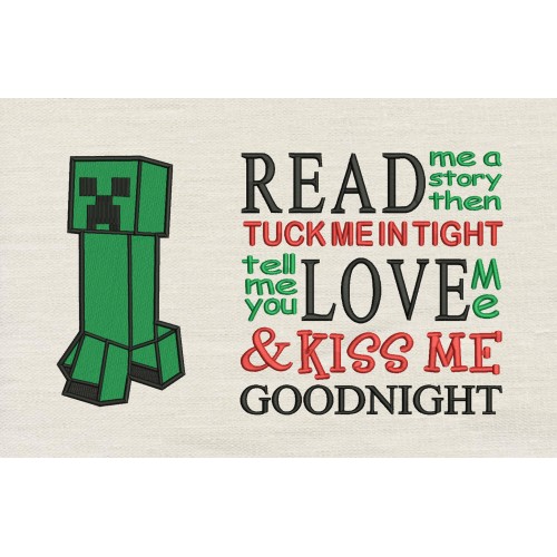 Minecraft Creeper with Read me a story Reading Pillow