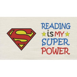 Superman logo Reading is My Super power Reading Pillow