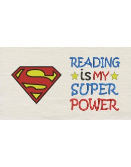 Superman logo Reading is My Super power Reading Pillow