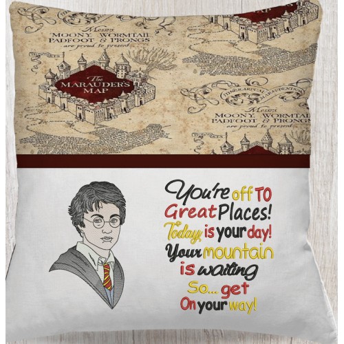 Harry potter with You're off to Great Places Reading Pillow