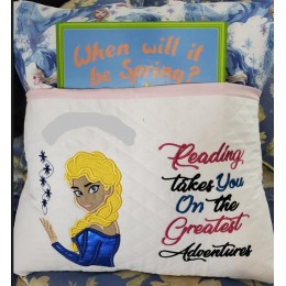 Elsa Frozen with reading takes you reading pillow