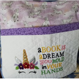 Unicorn Face with a book is a dream Reading Pillow