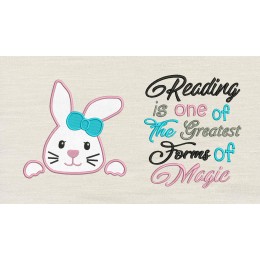 Rabbit face with Reading is one reading pillow