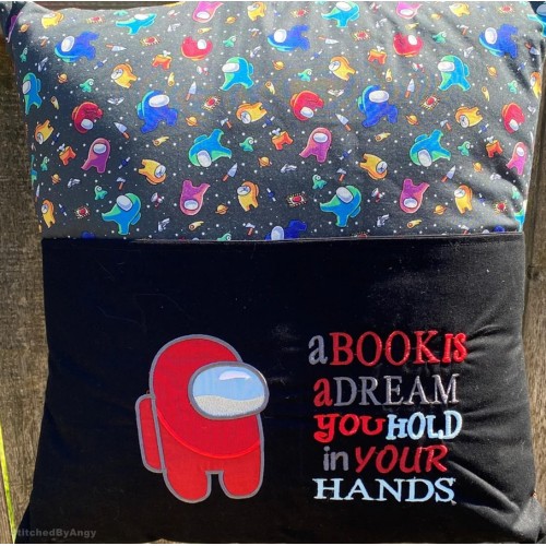 Among Applique a book is a dream reading pillow