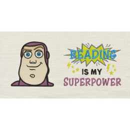Toy story buzz with Reading is My Superpower