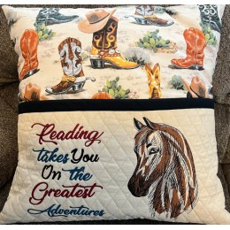 Horse with Reading takes you Reading Pillow
