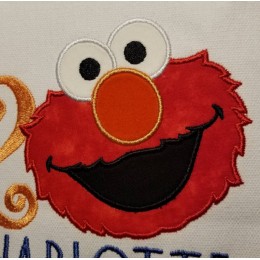 Elmo face embroidery design