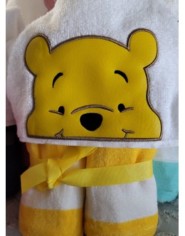 Pooh Hooded Towel Embroidery Design