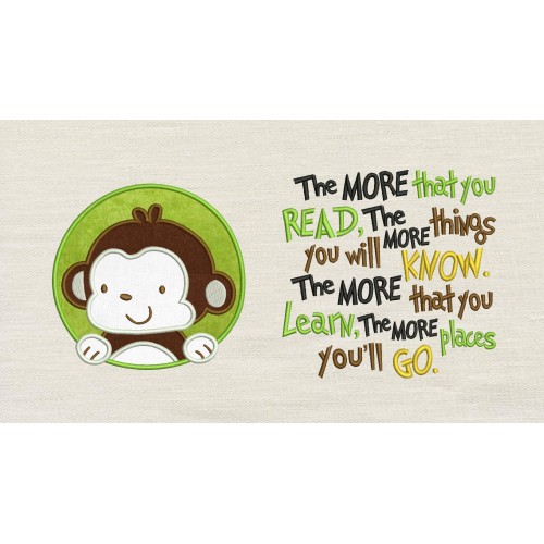 Baby Monkey The more that you read reading pillow