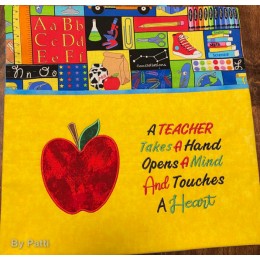 Apple with A teacher Reading Pillow
