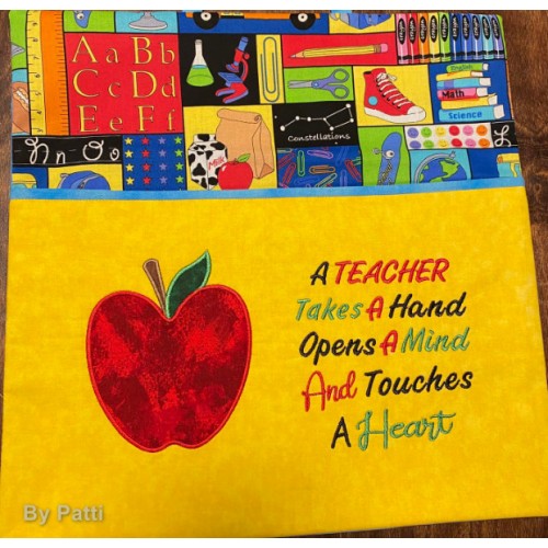 Apple with A teacher Reading Pillow