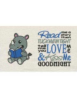 Rhino with Read me story Reading Pillow