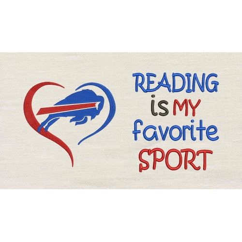 Buffalo Bills with reading is my favorite sport reading pillow