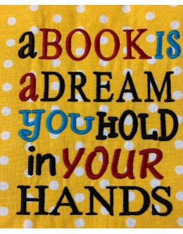 A book is a dream embroidery design