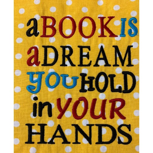 A book is a dream embroidery design