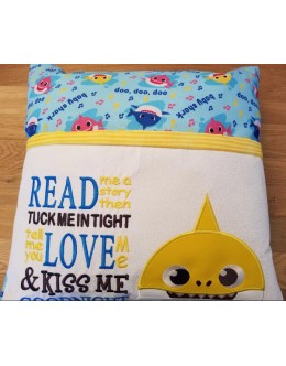 Baby shark face with Read me a story Reading Pillow