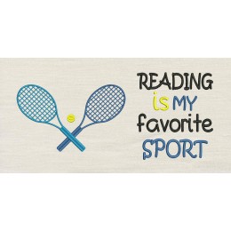 Tennis racket with reading is my favorite sport reading pillow
