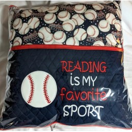 Baseball with reading is my favorite sport reading pillow