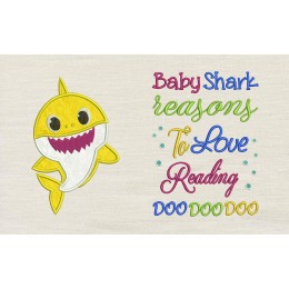 Baby shark with baby shark reasons reading pillow