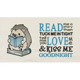 Hedgehog read with Read me a story Reading Pillow