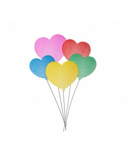 Heart balloon embroidery design