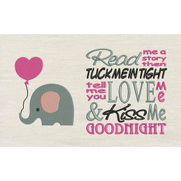 Elephant with balloon and Read me a story Reading Pillow