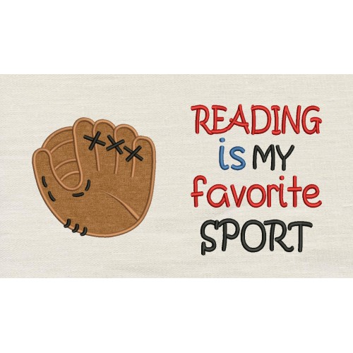 Baseball Glove with reading is my favorite sport reading pillow