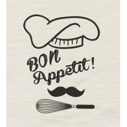 Bon appetit Embroidery Design
