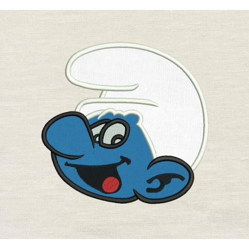 Smurf applique embroidery design