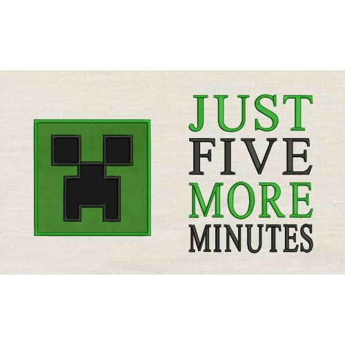 Just five with Minecraft applique Reading Pillow