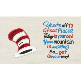 Hat The Cat with You're off to Great Places