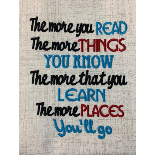 The more you read embroidery design