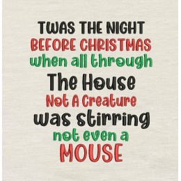 Twas the Night embroidery design