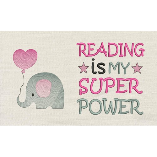 Elephant with balloon Reading is My Superpower