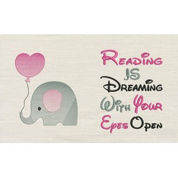 Elephant with balloon Reading is dreaming