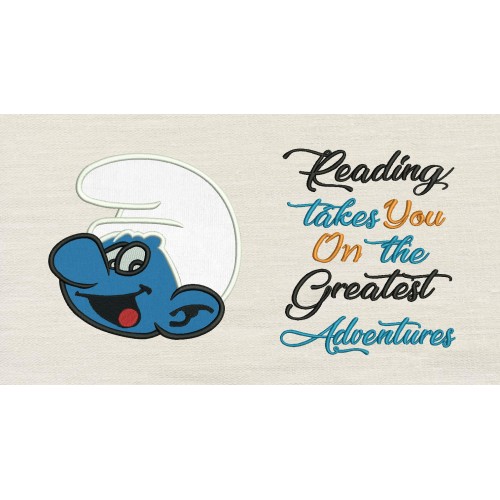 Smurf with Reading takes you reading pillow