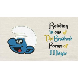 Smurf with Reading is one reading pillow