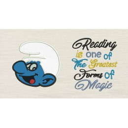 Smurf with Reading is one reading pillow